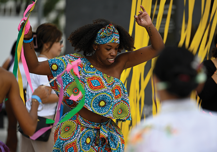 Kids and a Woman Are Dancing